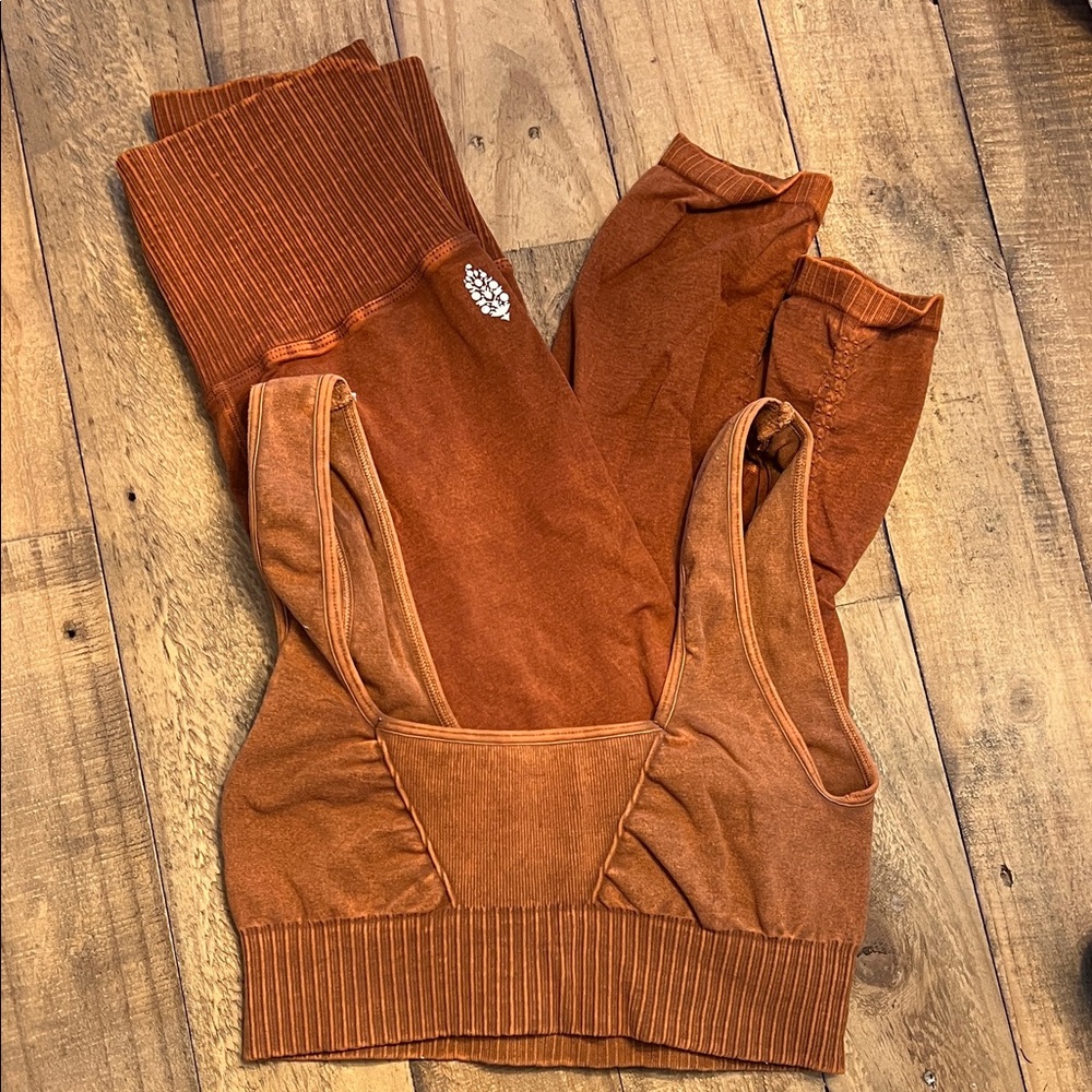 FP Movement by Free People Rust Leggings and Top Set